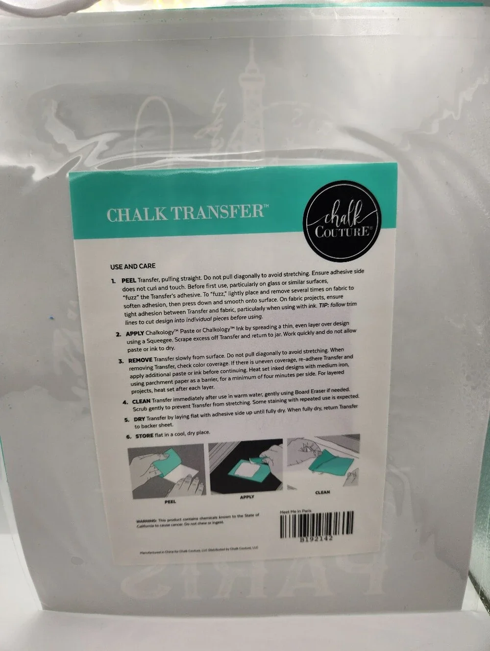 Lot Of 4 Chalk Couture Transfers, 8.5